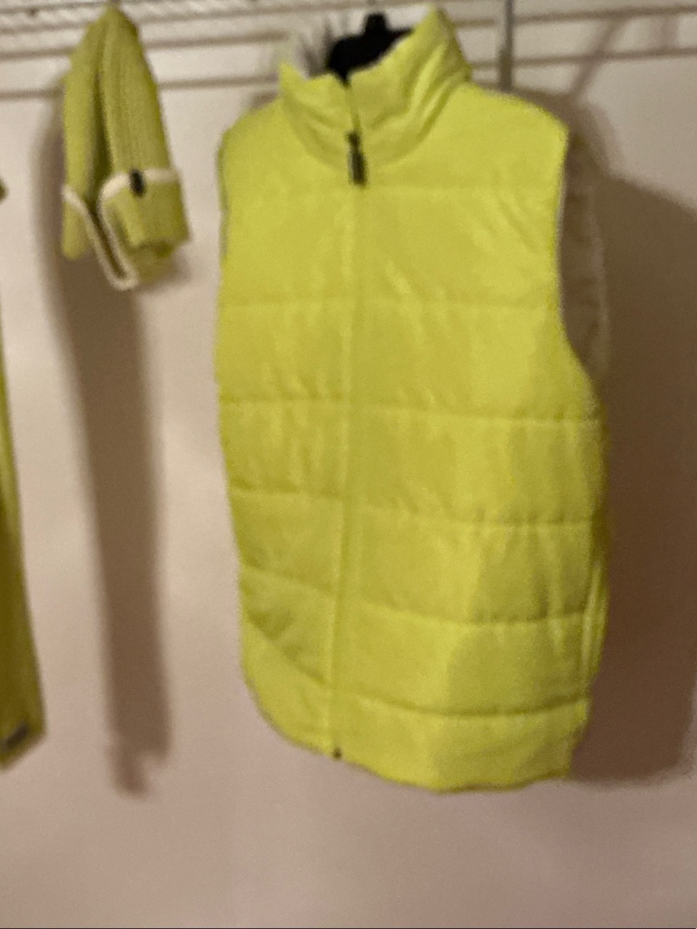 Crayola White Puffer Vest with Lime Green Lining - Picture 3 of 3